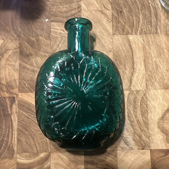 Lot of 4 vintage mini glass decanter bottles| cobalt blue| emerald | clear - Picture 5 of 10